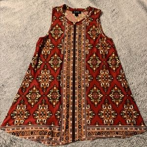 A. Byer Red Floral Tank - Size Medium